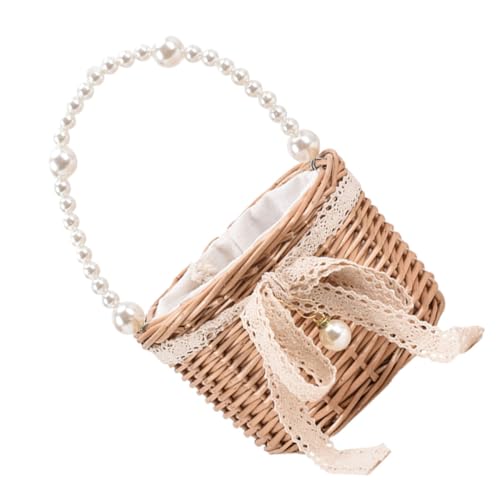 TOGEVAL Damen Strohtasche Klein Handtasche Sommer Strandtasche Tragbar Vielseitig Rattan Tasche für Urlaub Einkaufen Party von TOGEVAL