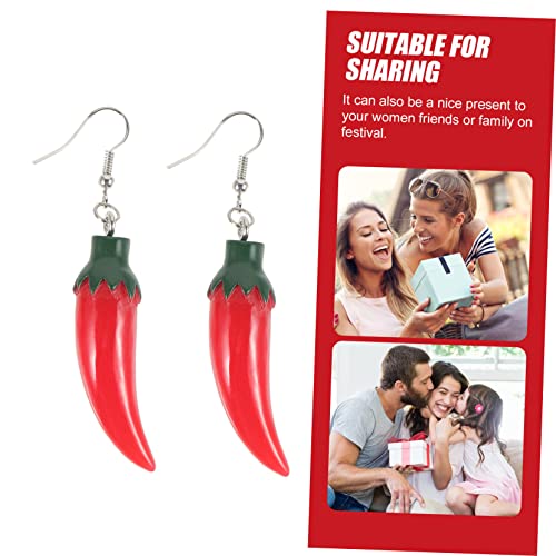 TOGEVAL Damen Tropfen Ohrringe Gemüse Design Leichte Baumelnde Ohrhänger Kreative Chili Form Modeschmuck für Alltag Party für Freundinnen und Familie von TOGEVAL