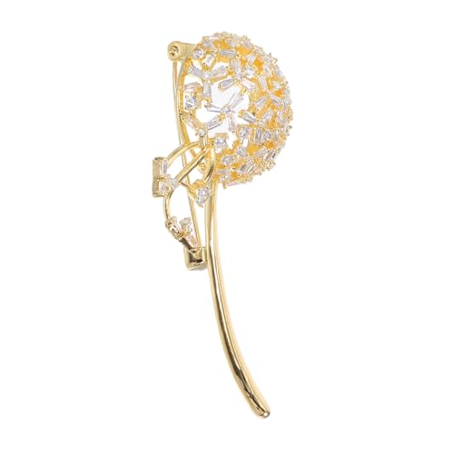 TOGEVAL Dandelion Brosche mit Funkelnden Zirkonia Goldfarbene Anstecknadel für Damen Dekorativer Sweater Clip mit Rutsch Funktion Vielseitiger Schmuck für Jacken und Cardigans von TOGEVAL