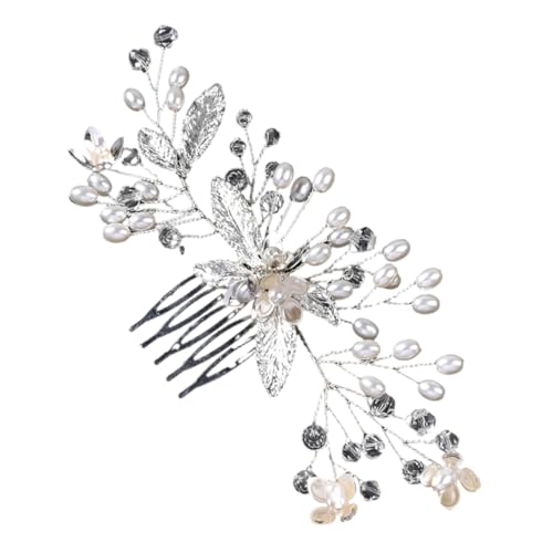 TOGEVAL Eleganter Braut Haarkamm Silberfarben mit Funkelnden Kristallen Leichter Handgefertigter Brautschmuck für Hochzeit und Festliche Anlässe Vielseitiges Accessoire für Braut und von TOGEVAL