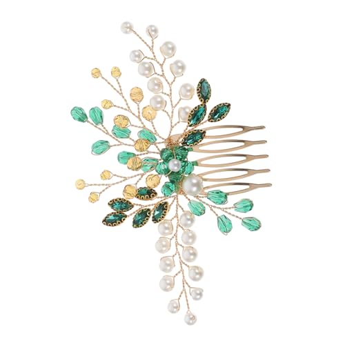 TOGEVAL Eleganter Braut Haarkamm mit Funkelnden Kristallen Handgefertigter Haarschmuck für Hochzeit Goldfarbener Brautschmuck Vielseitiges Accessoire für Festliche Frisuren von TOGEVAL