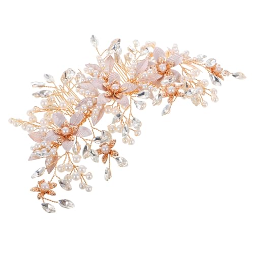 TOGEVAL Eleganter Perlen Haarkamm mit Strasssteinen und Einzigartigem Blumenmuster Brautschmuck für Hochzeiten Abschlussbälle und Partys Stilvolles Haaraccessoire von TOGEVAL