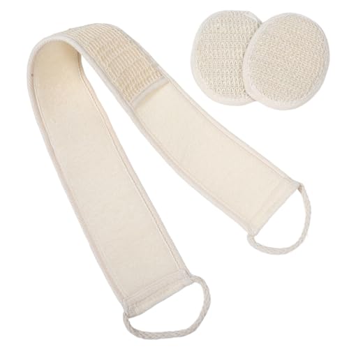 TOGEVAL Exfolierender Badetuch Handschuh mit Langem Streifen Doppelseitig für Sanftes Peeling und Rückenreinigung Atmungsaktiv Komfortabel für Damen und Herren Duschhilfe von TOGEVAL