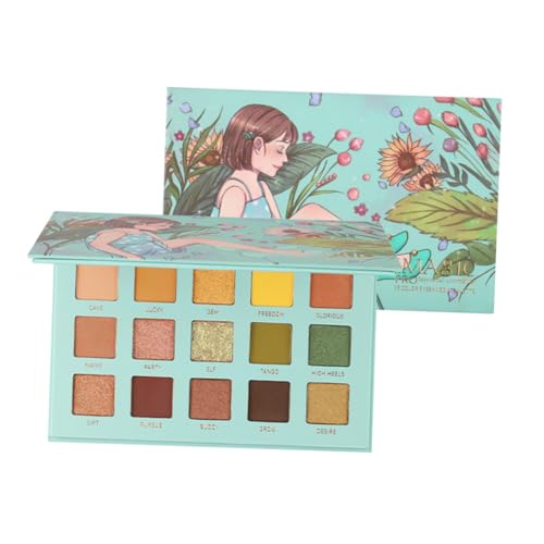 TOGEVAL Farben Lidschatten Palette Tragbar Kompakt Perlmutt Schimmernd Hohe Pigmentierung Für Anfänger Mädchen Frauen Make Up Training von TOGEVAL