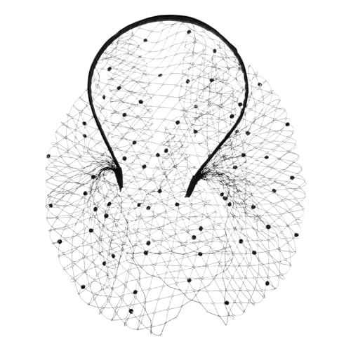 TOGEVAL Elegantes Braut-netzschleier-stirnband Hochzeitsschleier Kopfschmuck Für Teeparty Strass-fascinator-hut von TOGEVAL