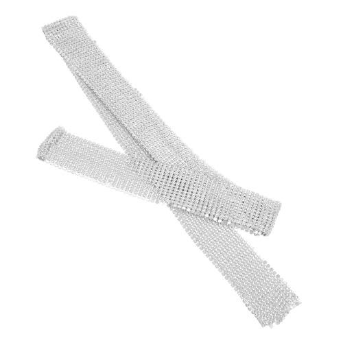 TOGEVAL Funkelnder Damen Schal Metall Pailletten Vielseitiges Halstuch für Abendkleider und Festliche Anlässe als Elegantes Ketten Accessoire Silber von TOGEVAL