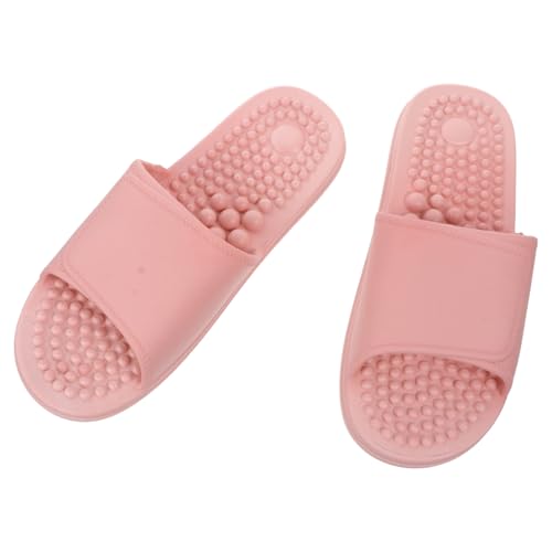 TOGEVAL Fußmassage Hausschuhe Unisex Rutschfeste Massage sandalen mit Offenem Zeh für Zuhause und Bad Atmungsaktiv Fördert Blutzirkulation und Verbessert Schlafqualität Rosa von TOGEVAL