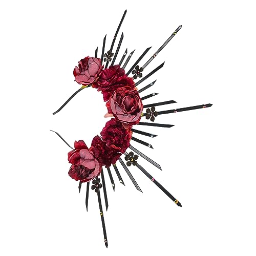 TOGEVAL Einzigartiges Gothic Göttin Stirnband Gothic Floral Haarschmuck Damen Gothic Blumen Stirnband von TOGEVAL