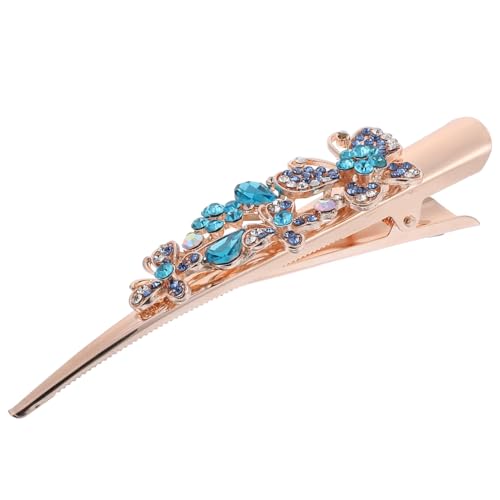 TOGEVAL Große Vintage Haarklammer mit Strasssteinen Modisches Haaraccessoire für Damen und Teenager Leichter Langlebiger Haarschmuck für Alltag und Besondere Anlässe Eleganter Blauer von TOGEVAL