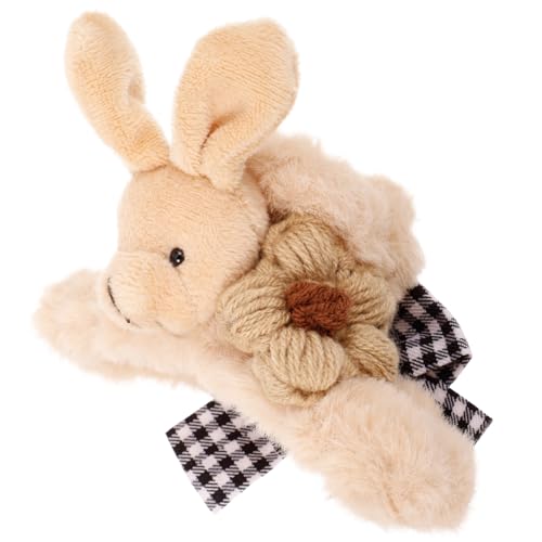 TOGEVAL Großer Haarklammer mit Starkem Griff für Dickes und Niedlicher Brauner Kaninchen Haarclip aus Weichem Material Bequem und Langlebig für Teenager Mädchen bei Alltag und Sport von TOGEVAL