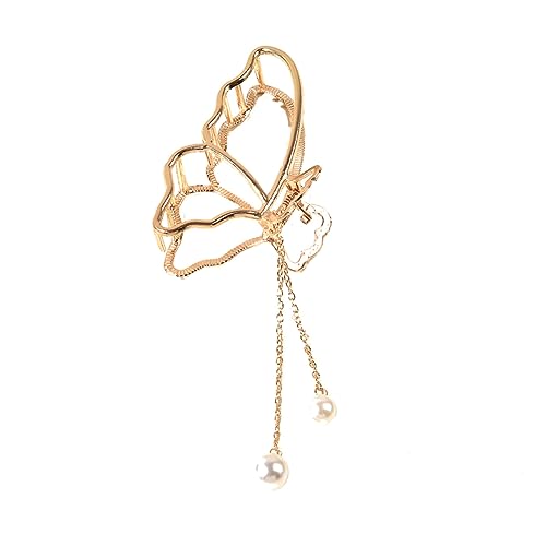 TOGEVAL Perlen Haarklammer Mit Quaste Damen Haarclip Zarte Perle Haarspange Frauen Kopfschmuck Haar Accessoire von TOGEVAL