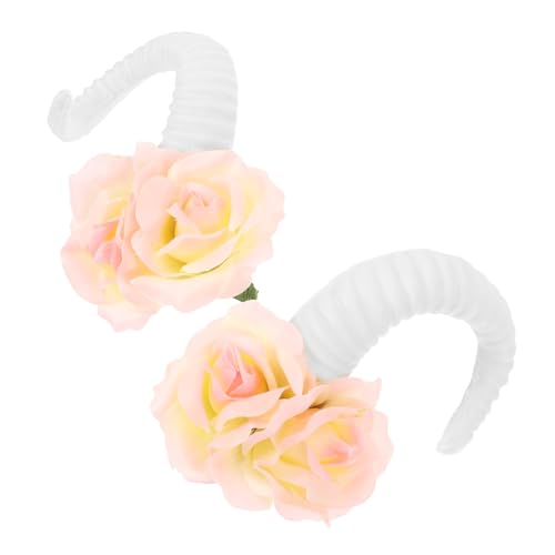 TOGEVAL Haarspange Für Frauen Gothic Cosplay Haarschmuck Schafhorn Blume Haarspangen Ornamente von TOGEVAL