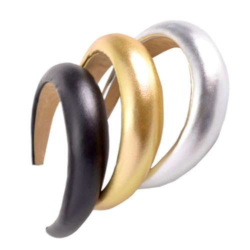TOGEVAL Haarreif Breit Einfarbig Haarband Kopfschmuck Damen Mädchen Schmal Schwarz Elastisch Bequem Alltag Party von TOGEVAL