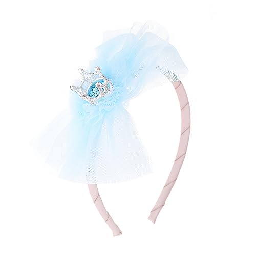 TOGEVAL Haarreif mit Spitzenkrone Blau Verstellbar Weich und Bequem Geburtstags Party Haarband für Mädchen Geeignet für Duschen und Familienfotos von TOGEVAL