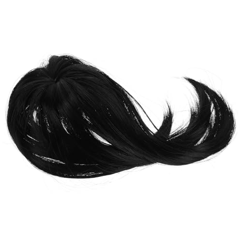TOGEVAL Haarteil für Frauen Haarverdichtung Topper Synthetische Clip Haarverlängerung Glattes Natur Schwarz Weißhaar Abdeckung für Ältere Damen Alltag von TOGEVAL
