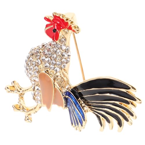 TOGEVAL Hahnbrosche Zinklegierung für Damen Anstecknadel Dekorative Brosche für Schals Tücher und Kleider für Formelle Anlässe Wie Hochzeiten und Partys von TOGEVAL