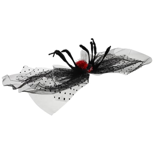 TOGEVAL Netzhäuschen Haarspangen Aus Spitze Halloween-netz-haarschleifen Für Frauen Und Mädchen Clip Mit Schleife Tüll-haarschmuck Gothic-haarspangen von TOGEVAL
