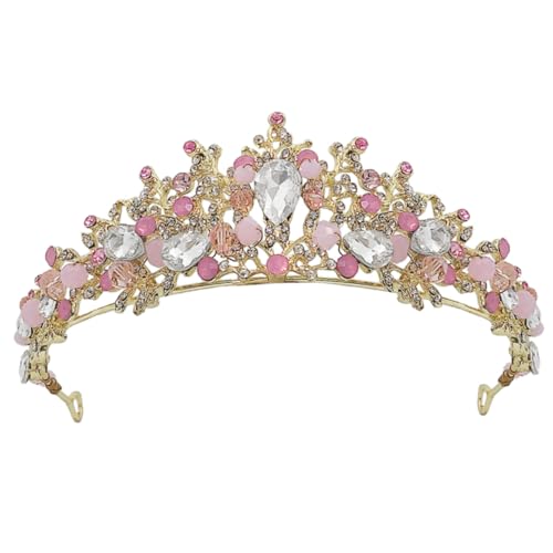 TOGEVAL Handgefertigte Brautkrone Strass Haarschmuck Damen Hochzeit Party Schmuck Accessoire für Brautkleid und Festliche Anlässe von TOGEVAL