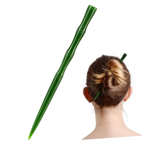 TOGEVAL Handgefertigter Chinesischer Jade Haarnadel Vintage Haarstab für Damen Elegant Retro Haarschmuck Lang Vielseitig für Hochzeit Geburtstag Alltag Geeignet von TOGEVAL