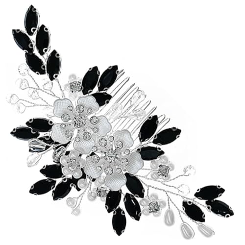 TOGEVAL Handgefertigter Perlen Blumen Haarkamm mit Strassbesatz Eleganter Brautschmuck für Hochzeit und Festliche Anlässe Geeignet für Frauen und Mädchen Stilvoller Haarschmuck für von TOGEVAL