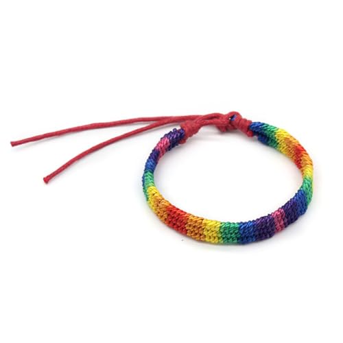 TOGEVAL Handgefertigtes Regenbogen Armband Geflochtenem Faden Einstellbares Modisches Unisex Wristband für Männer und Frauen für zu Besonderen Anlässen von TOGEVAL