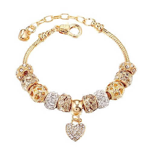 TOGEVAL Herz Armband Damen mit Strass Elegantes Schmuckstück mit Herzanhänger Verstellbare Kette Modisches für Frauen Alltag Party und Büro von TOGEVAL