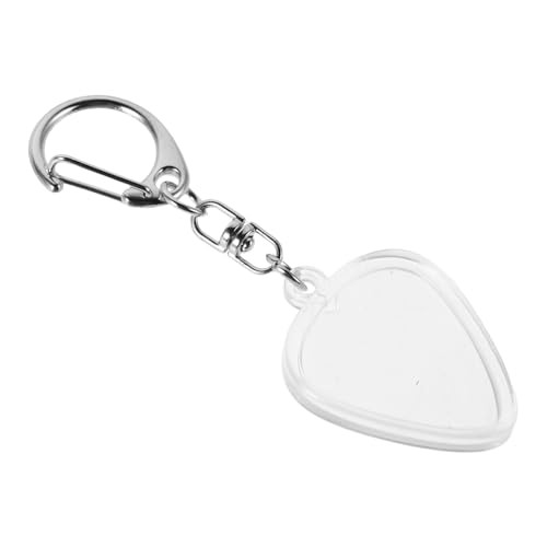 TOGEVAL Herzförmiger Gitarren Plektrum Aufbewahrungskasten Transparent mit Schlüsselanhänger Langlebiger Schutz für Standard Plektren Vielseitiger Organizer für Musiker Unterwegs und von TOGEVAL