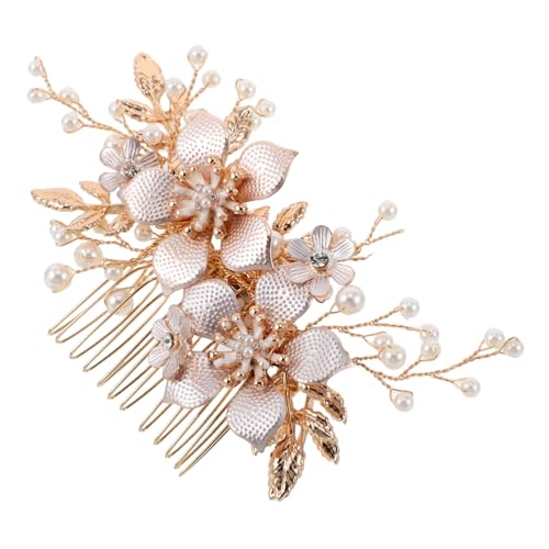 TOGEVAL Hochzeits Haarkamm mit Imitationsperlen Leichter Komfortabler Brautschmuck aus Langlebiger Legierung Design für Braut und Brautjungfern bei Hochzeiten und Feierlichkeiten von TOGEVAL