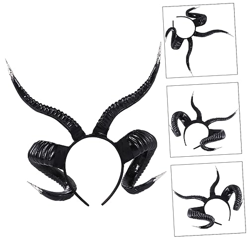 TOGEVAL Simulation Goat Horns Haarreif Mit Silber-akzenten Für Halloween Und Cosplay Für Kostümpartys Geburtstagsfeiern Und Fotografie-events Leicht Und Bequem Zu Tragen von TOGEVAL