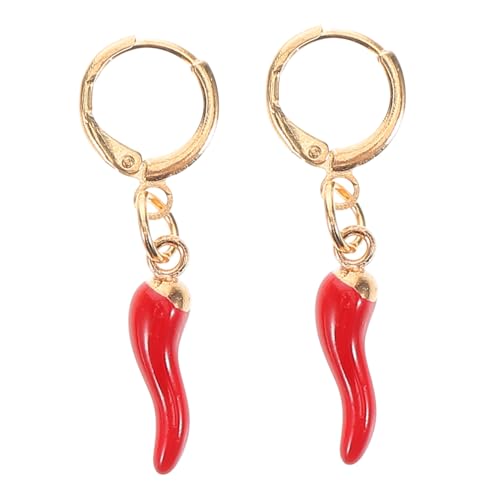 TOGEVAL Huggie-creolen Aus Italienischem Horn Chili-pfeffer-design Für Damen Vergoldete Oberfläche Bequeme Passform Vielseitig Für Lässige Und Formelle Outfits von TOGEVAL