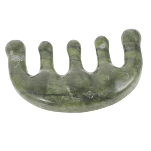 TOGEVAL Jadekamm Grüner Gua Sha Massagekamm für Kopfhaut Leichtes Glattes Massagewerkzeug für Damen und Herren Geeignet für Haartypen Edles Design Geschenk von TOGEVAL