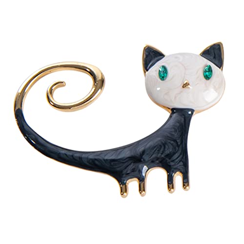 TOGEVAL Katze Brosche - Schwarz, Weiß, Grau - Modern - Unisex - Legierung - Brosche - 10459508031 von TOGEVAL