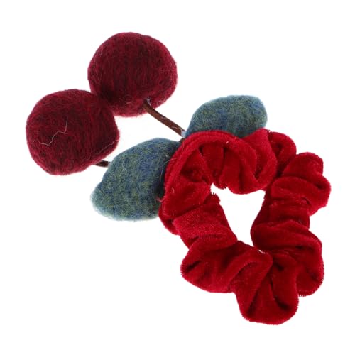 TOGEVAL Kirschen Haargummi Süße Flexible Haarbänder für Mädchen und Damen für Partys und Warmes und Bequemes Material für Herbst von TOGEVAL