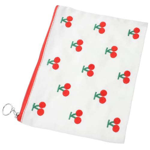 TOGEVAL Kosmetiktasche Cherry Muster Tragbarer Make-up Organizer Mit Reißverschluss Kleine Schminktasche Für Damen Vielseitig Einsetzbar Für Reise Fitness Schmuck Und Mehr von TOGEVAL
