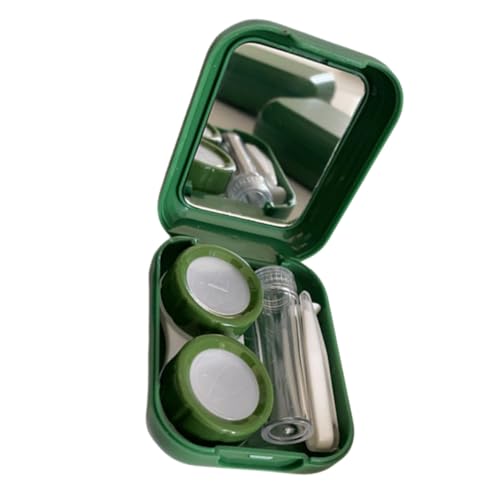 TOGEVAL Kontaktlinsenbehälter mit Spiegel Kompakter Reise Organizer für Kontaktlinsen Robustes Kratzfestes Material Praktischer Make Up Linsenhalter Handliches Etui für Sichere von TOGEVAL