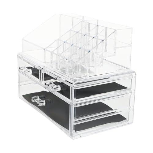 TOGEVAL Kosmetik Organizer Schubladenbox Transparent Makeup Aufbewahrungsbox für Damen Schminktisch Verarbeitung Klassifizierte Lagerung Platzsparend und Einfach Zugänglich von TOGEVAL