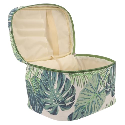 TOGEVAL Kosmetiktasche Damen Groß Canvas Kulturtasche mit Muster Reise Schminktasche für Frauen Tragbarer Kulturbeutel mit Großem Fassungsvermögen und Praktischem Design von TOGEVAL