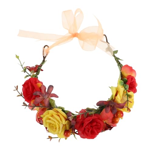 TOGEVAL Künstliche Blumenkrone für Hochzeiten Fotografie und Partys Leichter Haarkranz für Mädchen und Bräute Perfektes Accessoire für Festliche Anlässe von TOGEVAL
