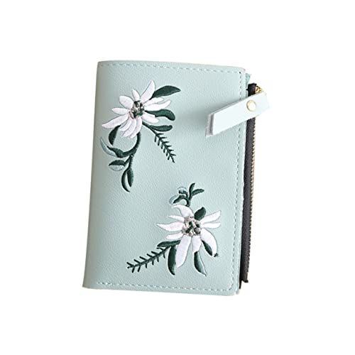 TOGEVAL Kurzgröße Studentinnen Portemonnaie Leichtes Und Dünnes Reißverschluss-geldbörse Mit Geeignet Für Alltag Und Praktische Nutzung Hellgrün von TOGEVAL