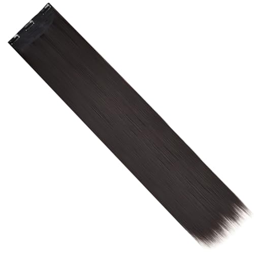 TOGEVAL Lange Gerade Clip in Haarverlängerung Synthetische Extensions Haarteil für Frauen Hitzebeständig Natürliches Voluminöses Styling für Partys und Alltag von TOGEVAL