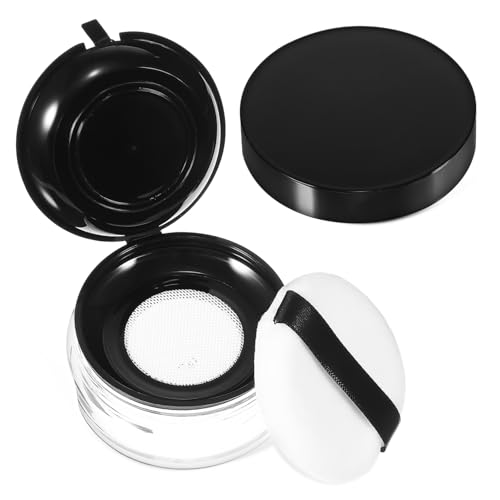 TOGEVAL Leere Kompaktdose Rund Reisebehälter mit Schwamm Applikator für Losen Puder Make up Aufbewahrung und Transport Kompakte Kosmetikbox für Damen Unterwegs von TOGEVAL