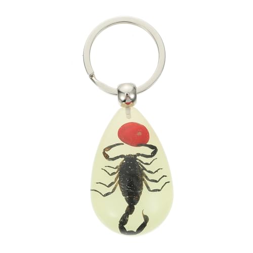 TOGEVAL Glow in The Dark Scorpion Keychain Nachtleuchtender Schlüsselanhänger Im Harz Mit Insekt Für Taschen Und Schlüssel Einzigartiges Accessoire Für Männer Und Frauen von TOGEVAL