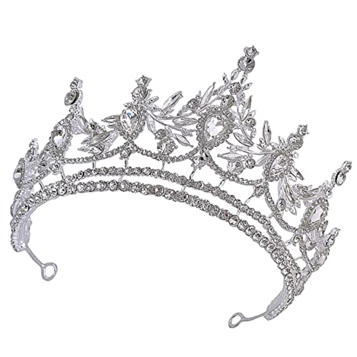 TOGEVAL Luxuriöse Braut Tiara mit Funkelnden Strasssteinen Langlebige Legierung Leichtes Design Eleganter Hochzeitsschmuck für Braut Festbankett Party und Besondere Anlässe von TOGEVAL