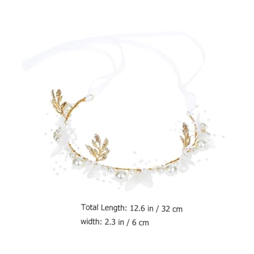 TOGEVAL Mädchen Perlen Haarschmuck Kopfschmuck Handgefertigt Perlenhaarband Kommunion Hochzeit Blumenschmuck für Blumenmädchen von TOGEVAL