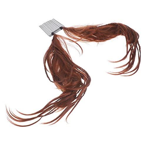 TOGEVAL Messy Bun Haarteil mit Kamm Clip Synthetisches Dutt Haarteil für Damen Einfach zu Tragen Rotbraun Haartopper für Voluminöse Hochsteckfrisuren und Unordentliche von TOGEVAL