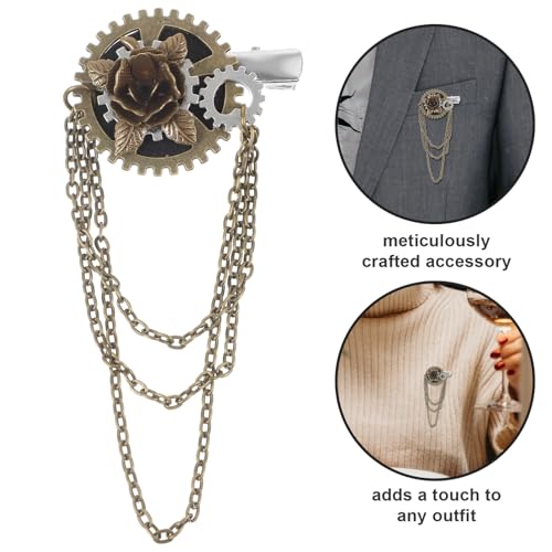 TOGEVAL Metall Steampunk Zahnrad Haarklammer Vintage Punk Haarspange Damen Accessoire für Partys Hochzeit und Alltag von TOGEVAL