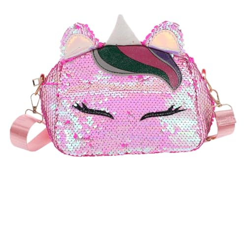TOGEVAL Einhörnerform Pailletten-umhängetaschen Umhängetaschen Für Mädchen Mini-Handtasche Mit Kette Lässige Tasche Für Fitness Reisen Und Arbeit Weiß von TOGEVAL