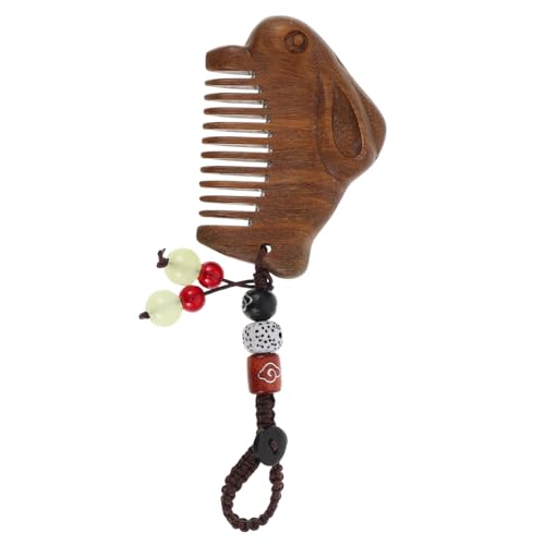 TOGEVAL Mini-holzkamm Aus Sandelholz Geschnitzt Mit Geflochtener Aufhängekordel Tragbarer Kamm Für Tasche Schlüsselanhänger Rucksack Und Geldbörse von TOGEVAL