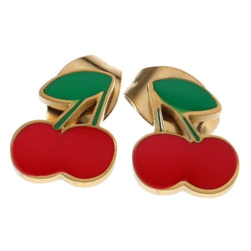 TOGEVAL Minimalistische Ohrringe Langlebigem Titanstahl Leichte Kleine Früchte Ohrstecker Niedliches Design für Frauen und Mädchen für Sommer Geburtstag und Alltag von TOGEVAL