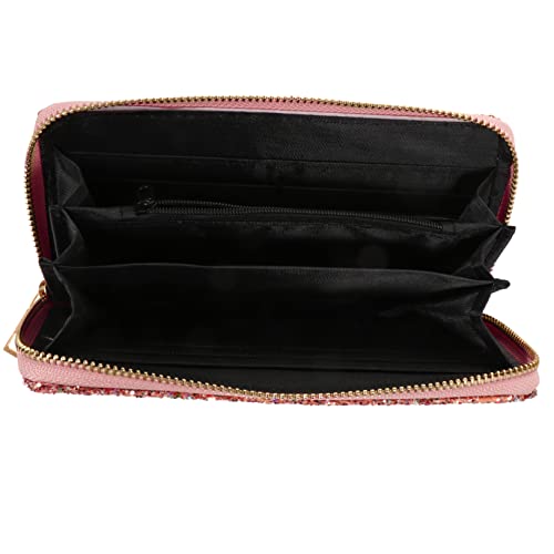 TOGEVAL 1Stück Stylischer Damen Geldbeutel aus Hochwertigem Material Glänzende Geldbörse mit Reißverschluss Vielseitige Handtasche für Karten und Bargeld Geschenkidee für Frauen von TOGEVAL